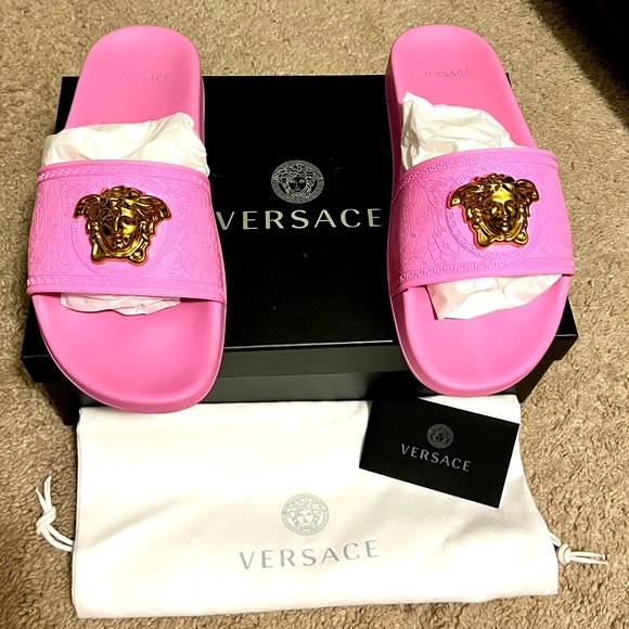 Versace Pink Slides Outlet (Versace Pink Medusa Slides size 39)